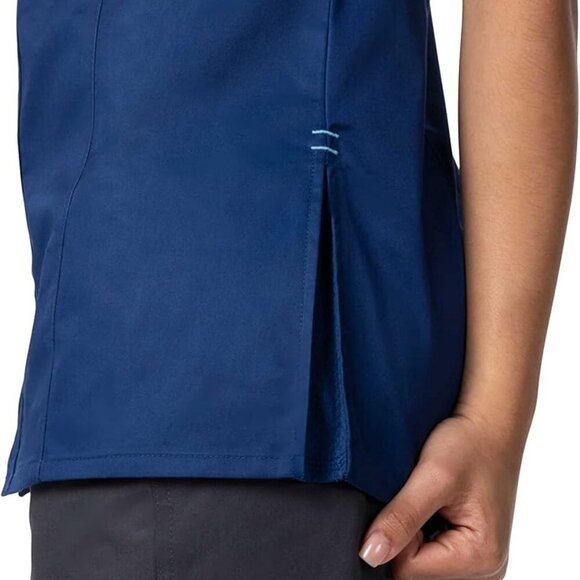 Women's Chef Coat Cotton-Polyester Blue X-Small Cool Vent Short Sleeve - Picture 4 of 5